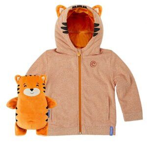 Cubcoats Tomo the Tiger Full Zip Hoodie Jacket 2 in 1 Plushie (Size 6/7)